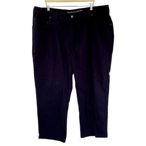 Harbor Bay DXL Continuous Comfort waistband 46 waist cotton spandex navy pants